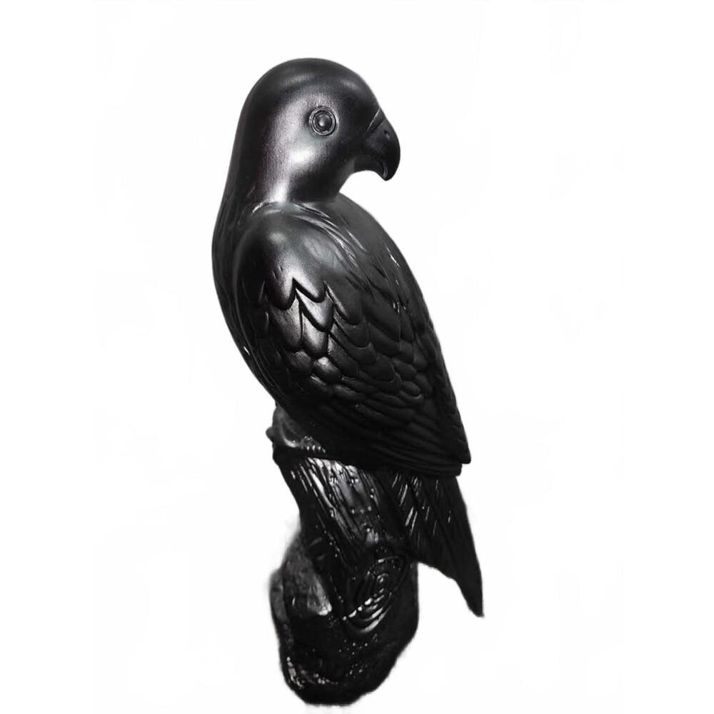 Silver Parrot Figurine Decorative Sculpture